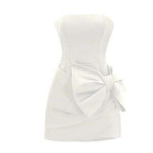 Miss Rosier Lanetta bowknot asymmetric mini dress NWT